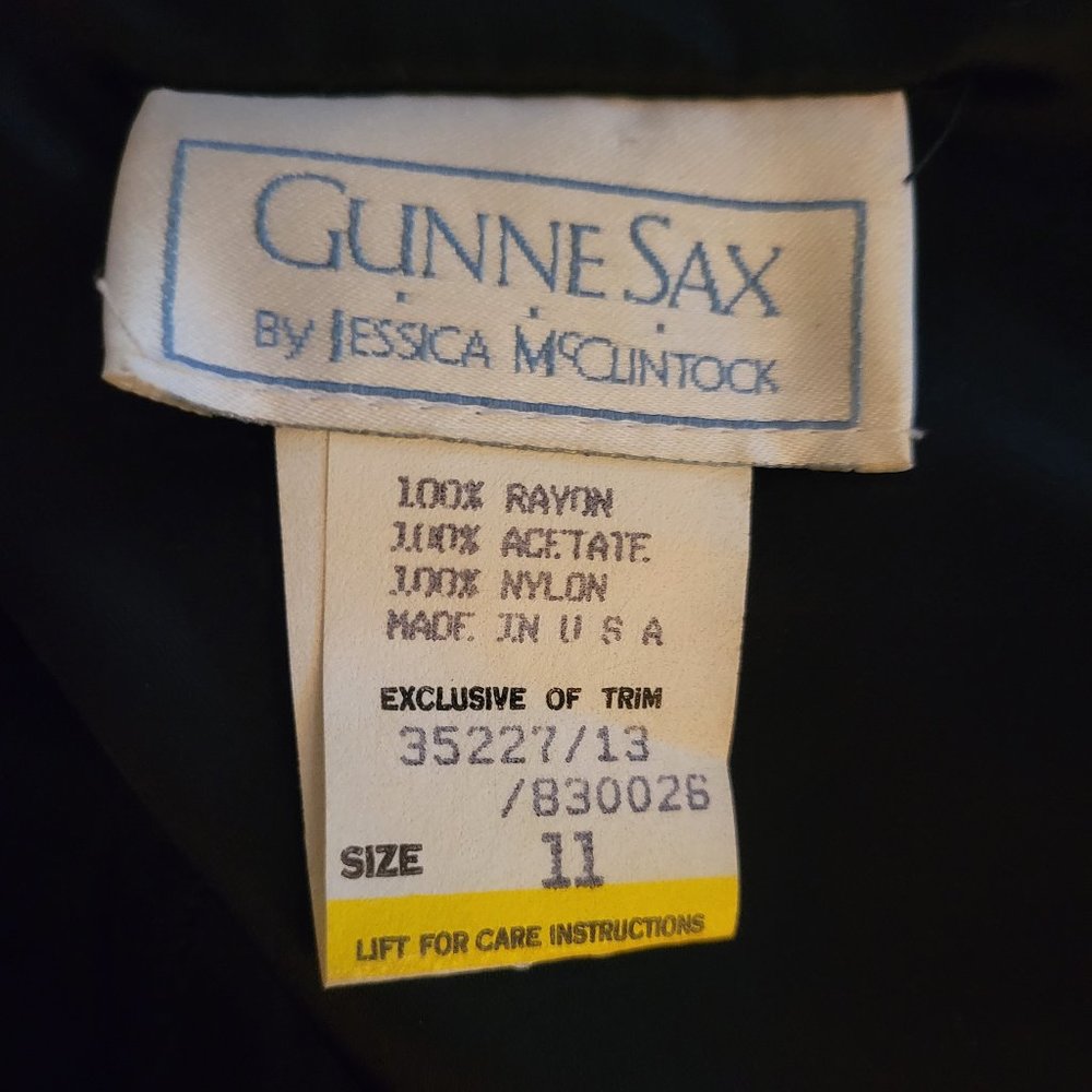 Jessica McClintock Vintage (1980's) Gunne Sax Velvet/Taffeta Size 11 … - Picture 6 of 8